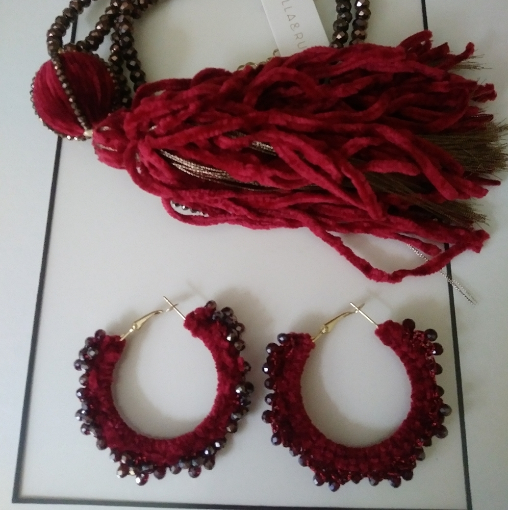 New stella & ruby velvet tassel with earrings